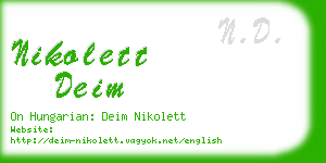nikolett deim business card